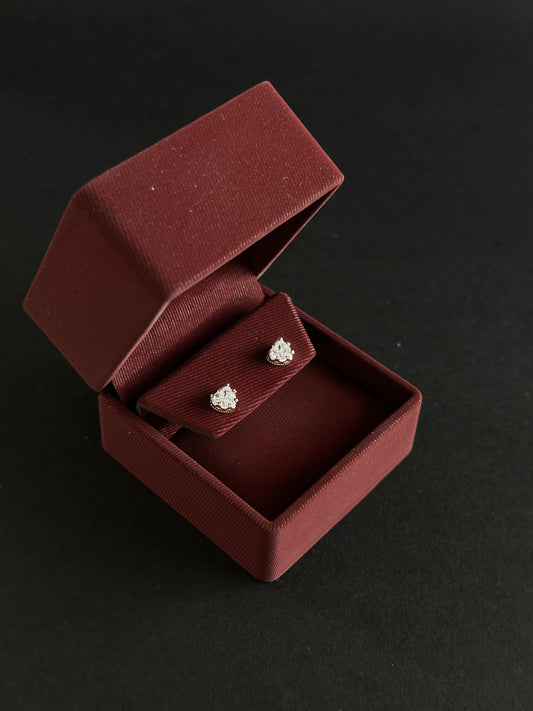 Aretes Corazón con Circón en Plata Ley 925