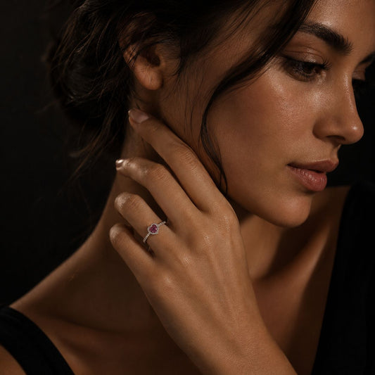 Anillo topacio rosa