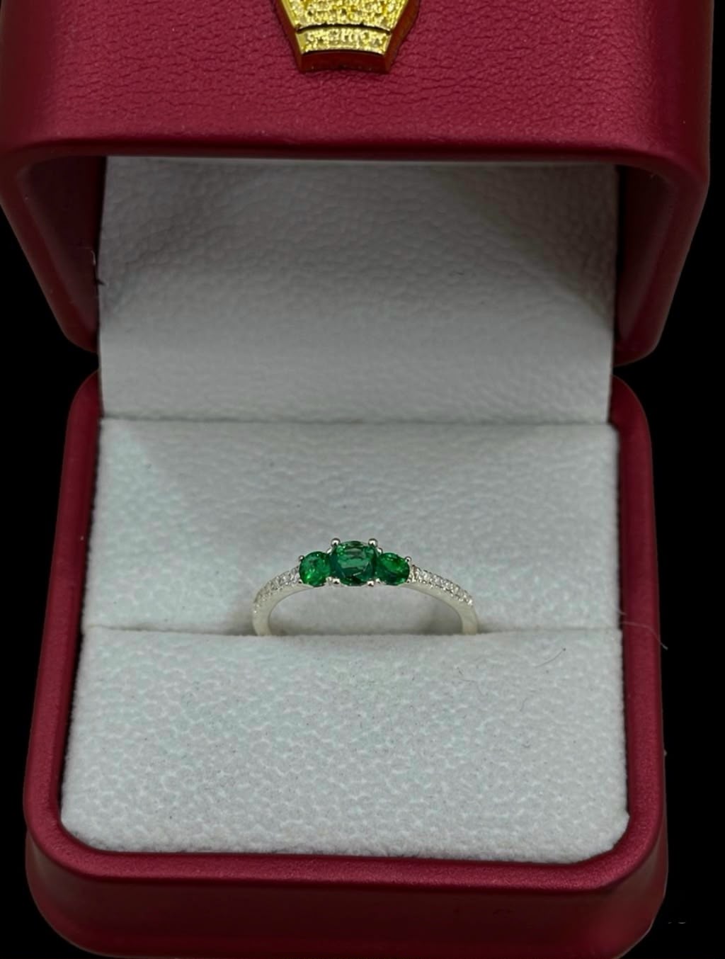 Anillo Trilogía Verde en Plata Ley 925