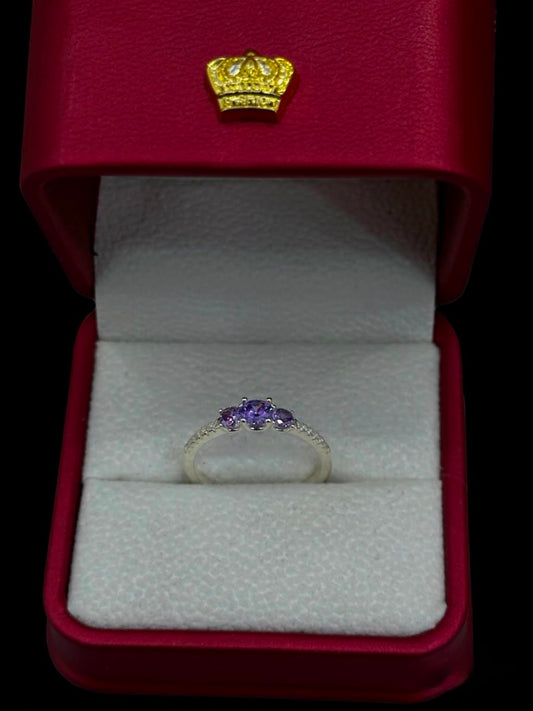Anillo Trilogía Morada en Plata Ley 925