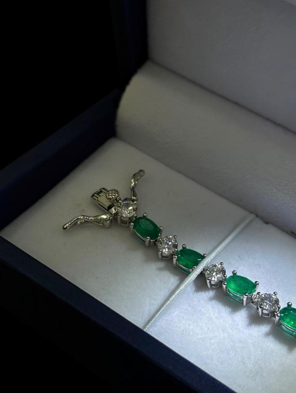 Pulsera Esmerald royal -18 cm- Plata Ley 925