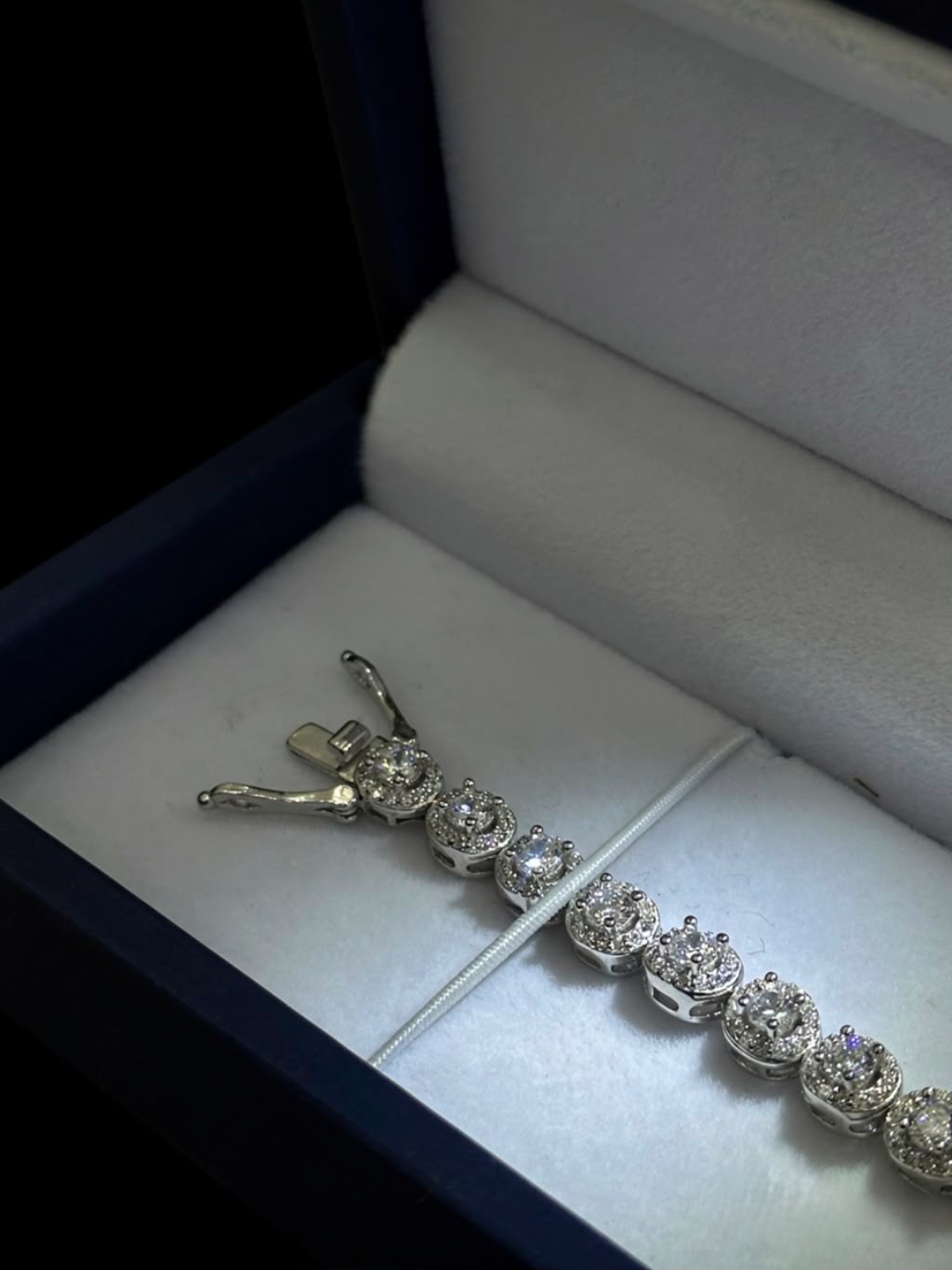 Pulsera Tennis Royal - 18 cm - Plata Ley 925 o (Pulsera tennis halo)