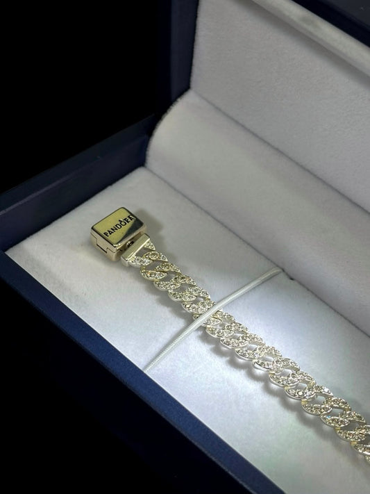 Pulsera Pandora Cubana - 20 cm - Plata Ley 925