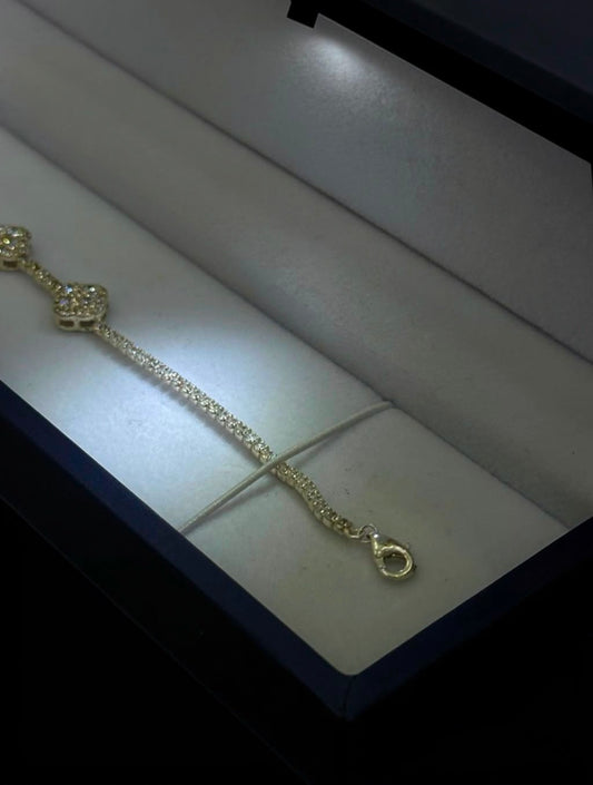 Pulsera Tennis Van Cleef - 17cm a 21 cm (ajustable) - Plata Ley 925