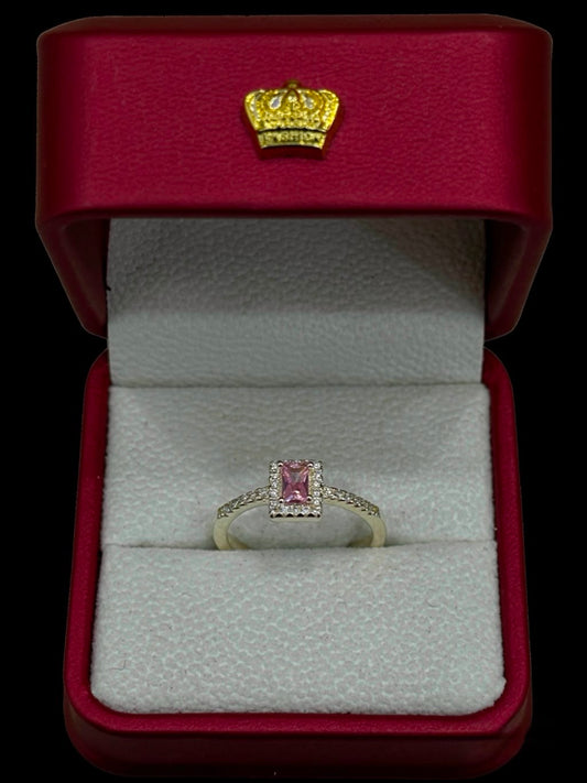 Anillo Princesa Halo en Plata Ley 925