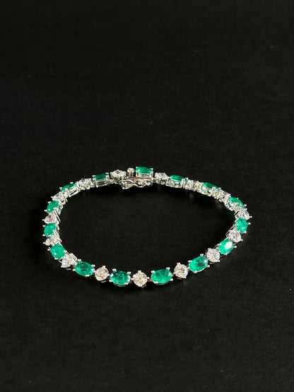Pulsera Esmerald royal -18 cm- Plata Ley 925