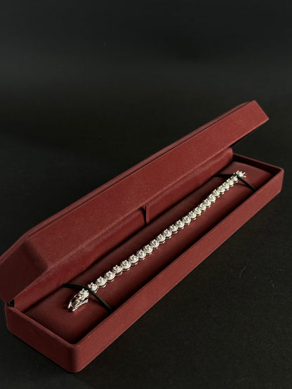 Pulsera Tennis Royal - 18 cm -  Plata Ley 925 o (Pulsera tennis halo)