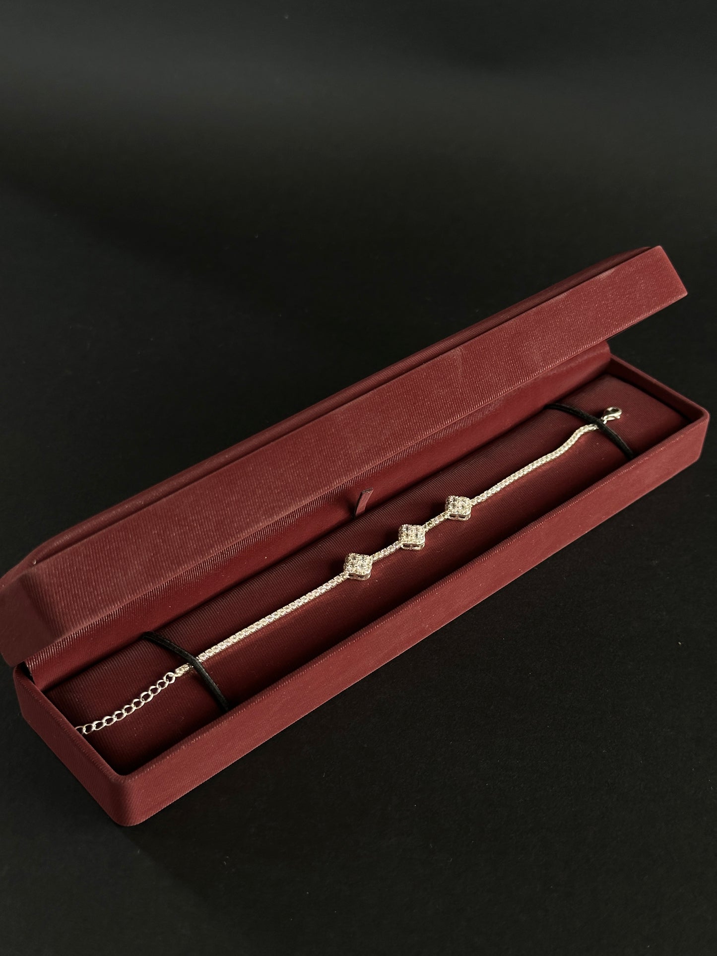 Pulsera Tennis Van Cleef - 17cm a 21 cm (ajustable) - Plata Ley 925