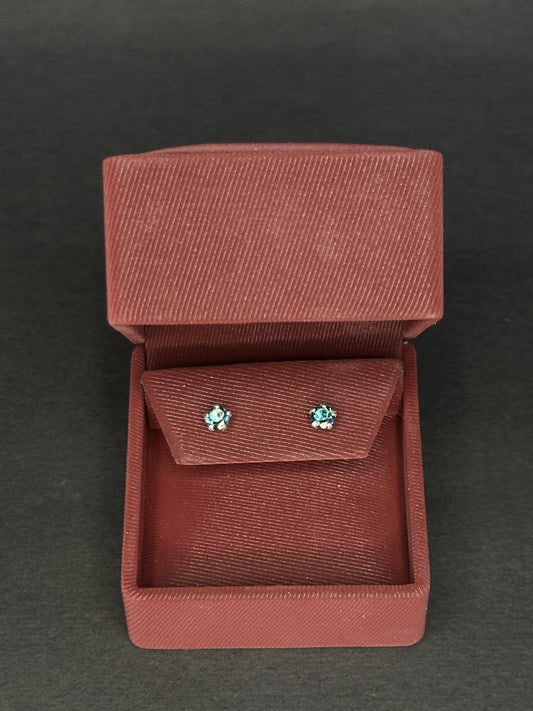 Topos en Plata Ley 925 con Topacio London Blue Natural