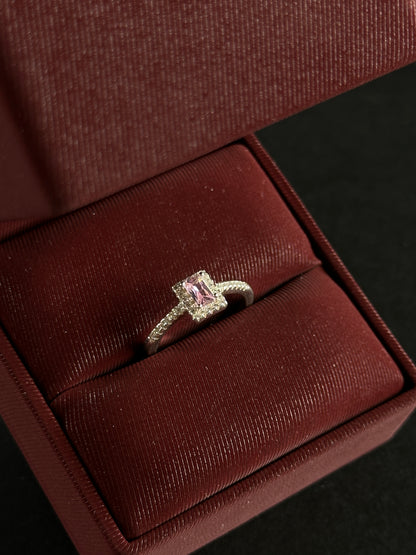 Anillo Princesa Halo en Plata Ley 925
