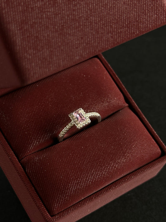 Anillo Princesa Halo en Plata Ley 925