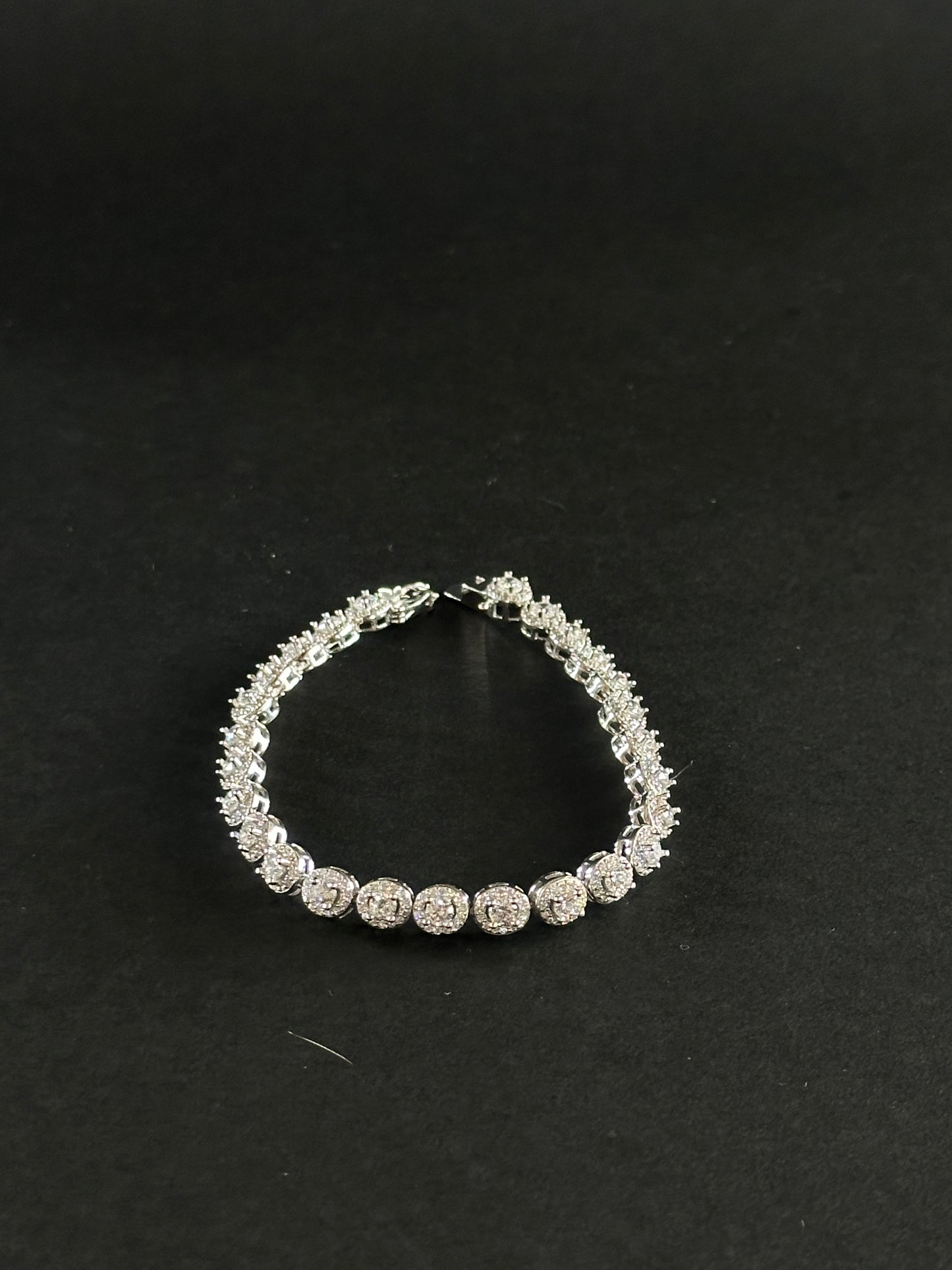 Pulsera Tennis Royal - 18 cm -  Plata Ley 925 o (Pulsera tennis halo)
