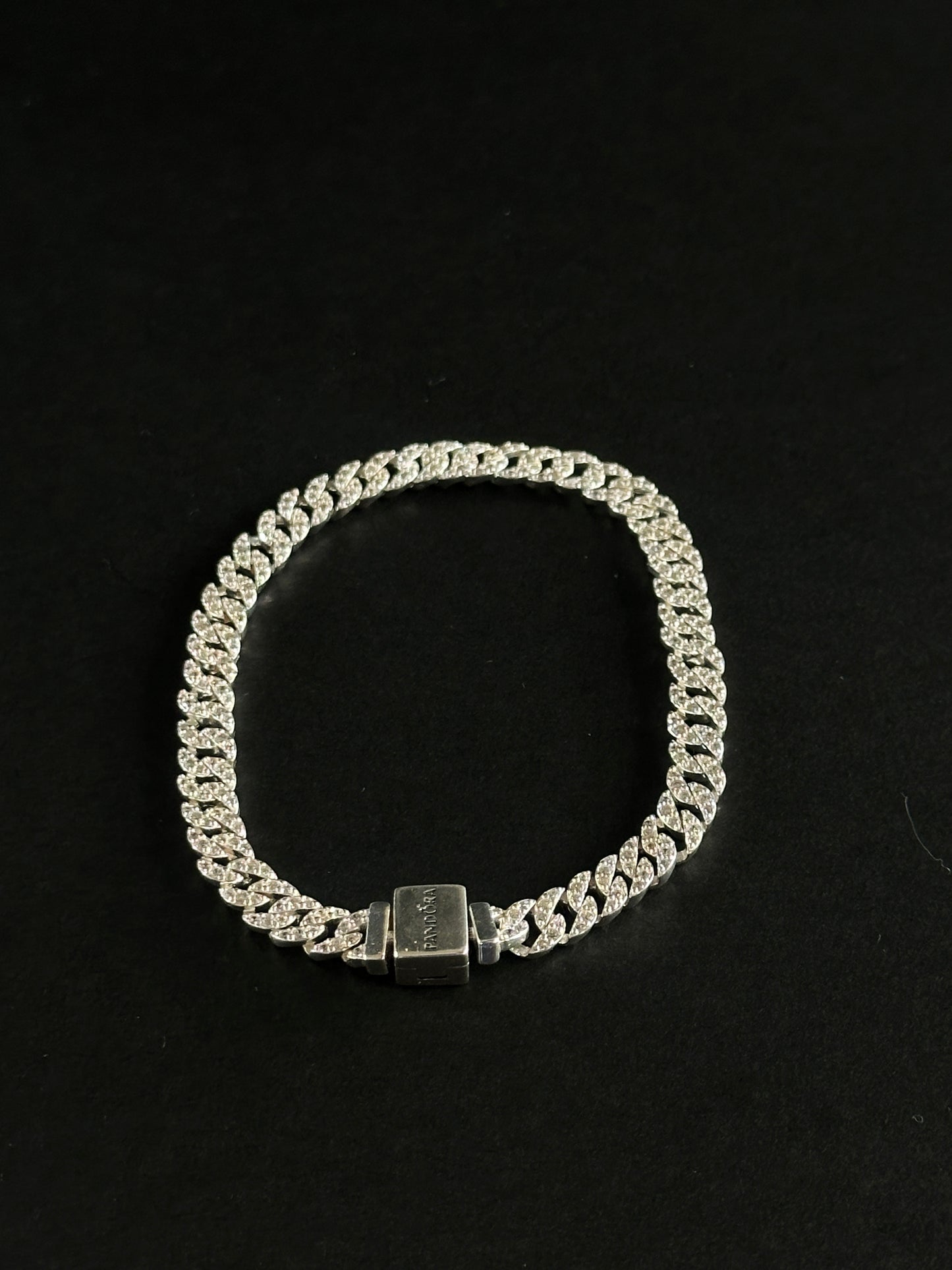 Pulsera Pandora Cubana - 20 cm -  Plata Ley 925