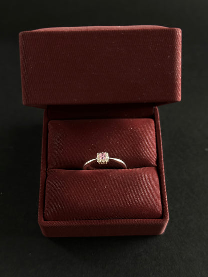 Anillo Rosa Halo en Plata Ley 925