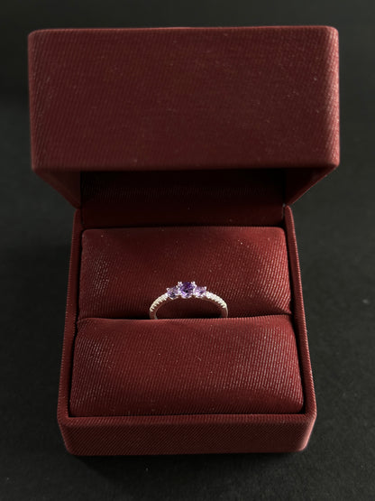 Anillo Trilogía Morada en Plata Ley 925