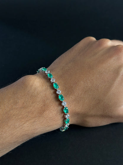 Pulsera Esmerald royal -18 cm- Plata Ley 925
