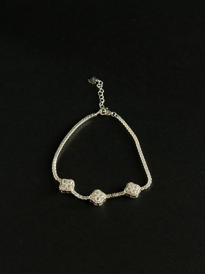 Pulsera Tennis Van Cleef - 17cm a 21 cm (ajustable) - Plata Ley 925