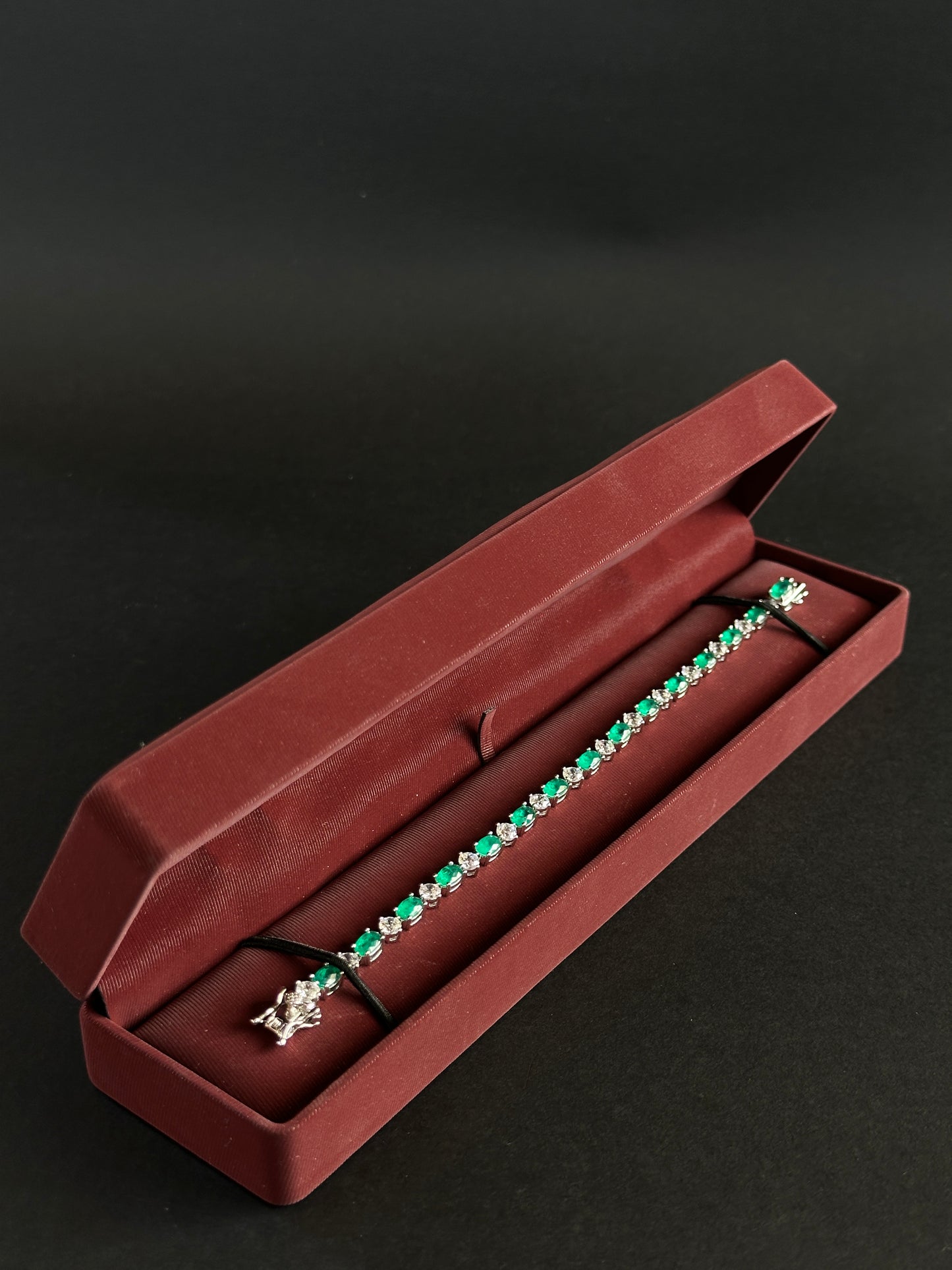 Pulsera Esmerald royal -18 cm- Plata Ley 925