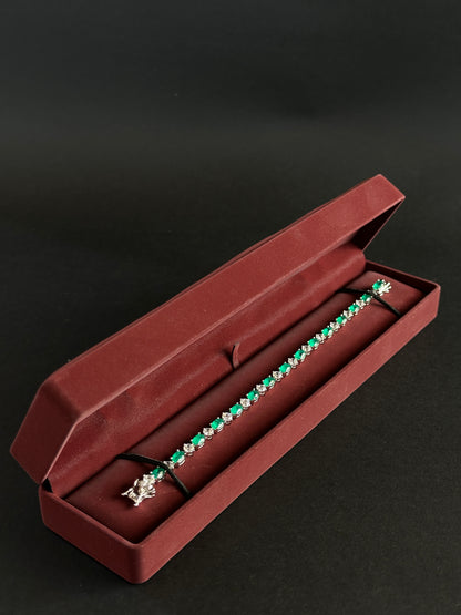 Pulsera Esmerald royal -18 cm- Plata Ley 925