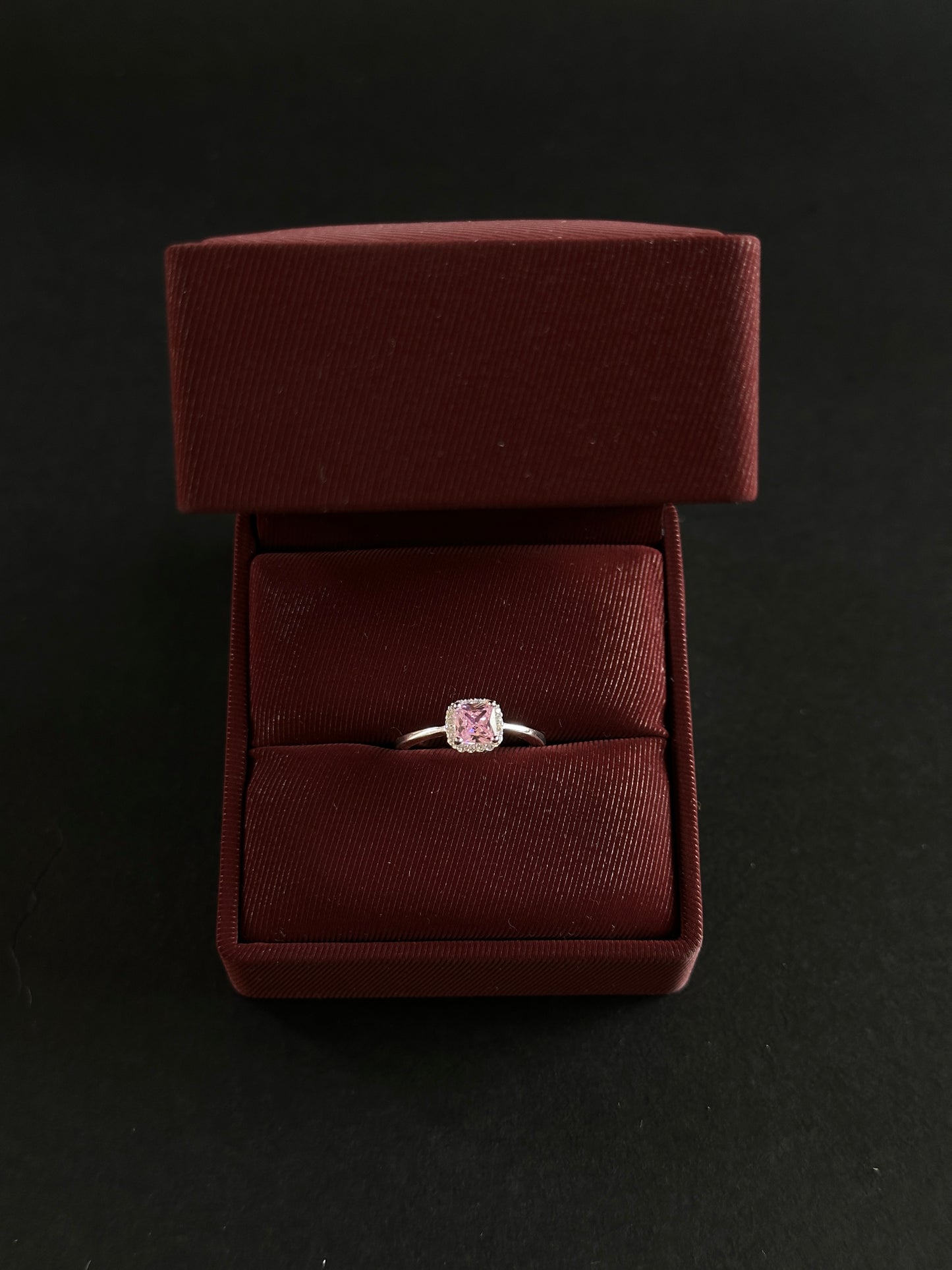 Anillo Rosado Halo en Plata Ley 925