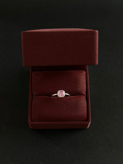Anillo Rosado Halo en Plata Ley 925