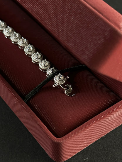 Pulsera Tennis Royal - 18 cm -  Plata Ley 925 o (Pulsera tennis halo)