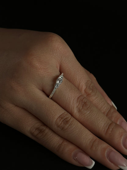 Anillo Trilogía Plateada en Plata Ley 925