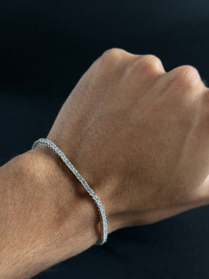 Pulsera Tennis en Plata - 18cm -  Ley 925
