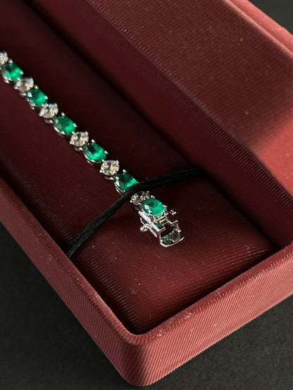 Pulsera Esmerald royal -18 cm- Plata Ley 925