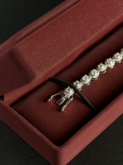 Pulsera Tennis Royal - 18 cm -  Plata Ley 925 o (Pulsera tennis halo)