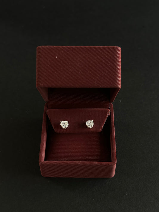 Aretes Corazón con Circón en Plata Ley 925