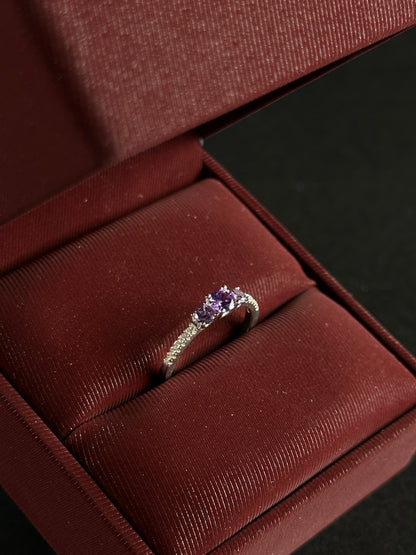 Anillo Trilogía Morada en Plata Ley 925