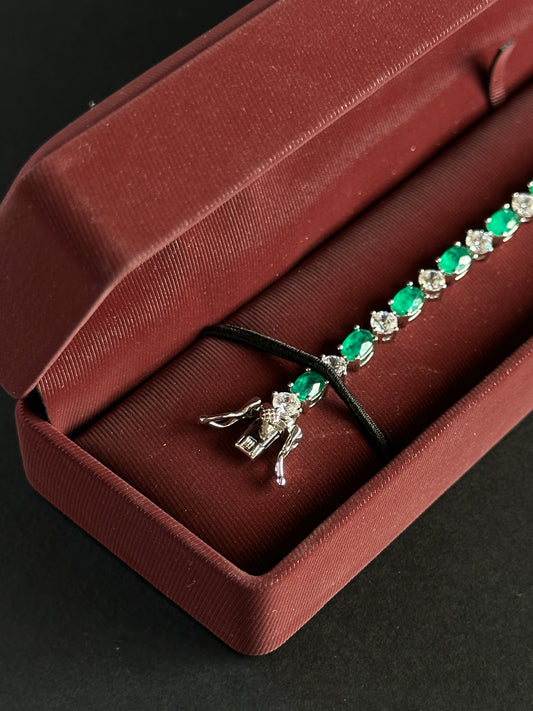 Pulsera Esmerald royal -18 cm- Plata Ley 925