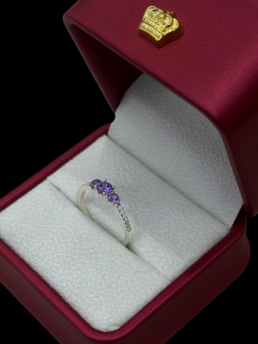 Anillo Trilogía Morada en Plata Ley 925