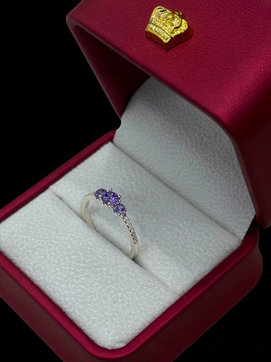 Anillo Trilogía Morada en Plata Ley 925