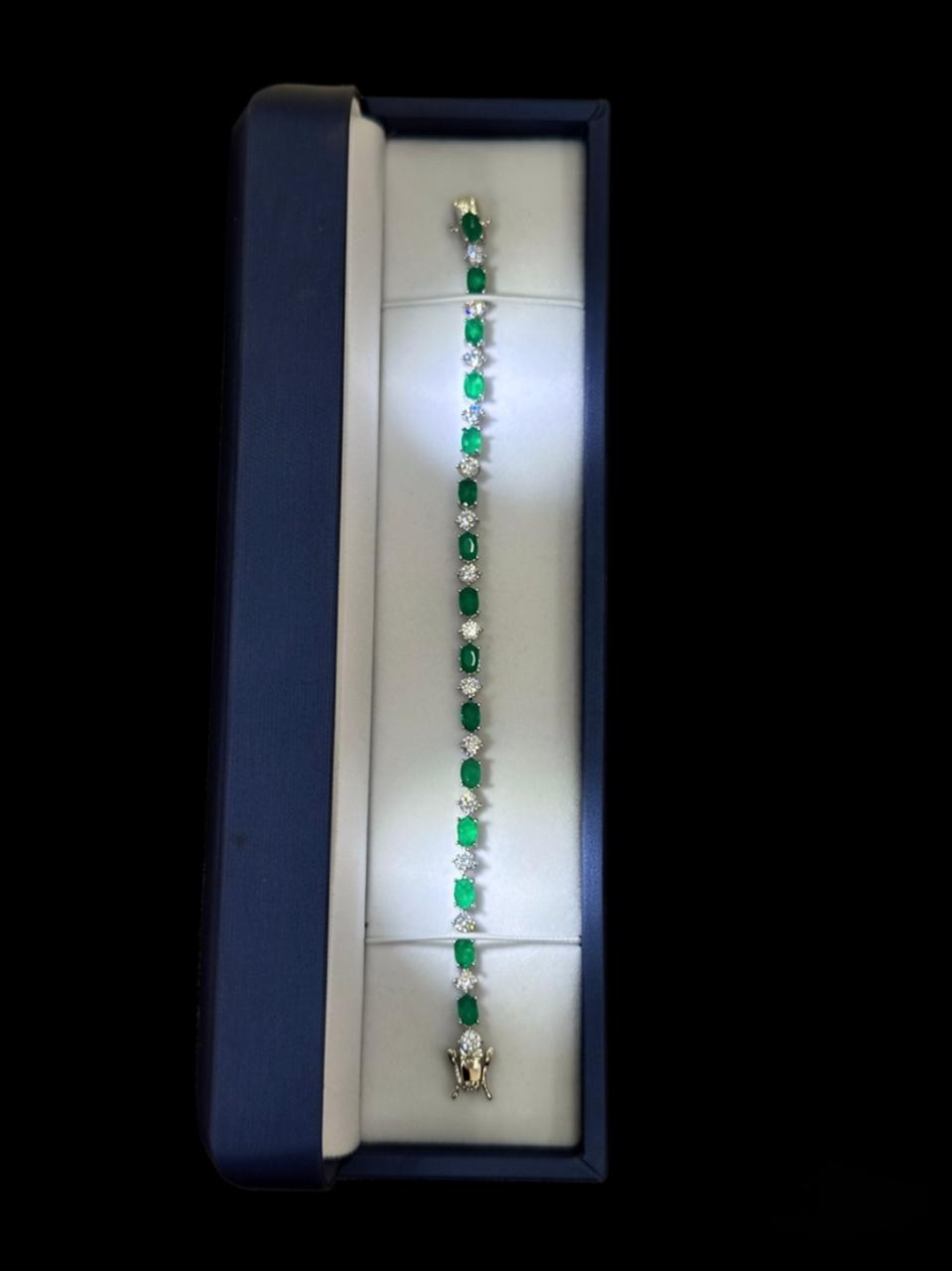 Pulsera Esmerald royal -18 cm- Plata Ley 925