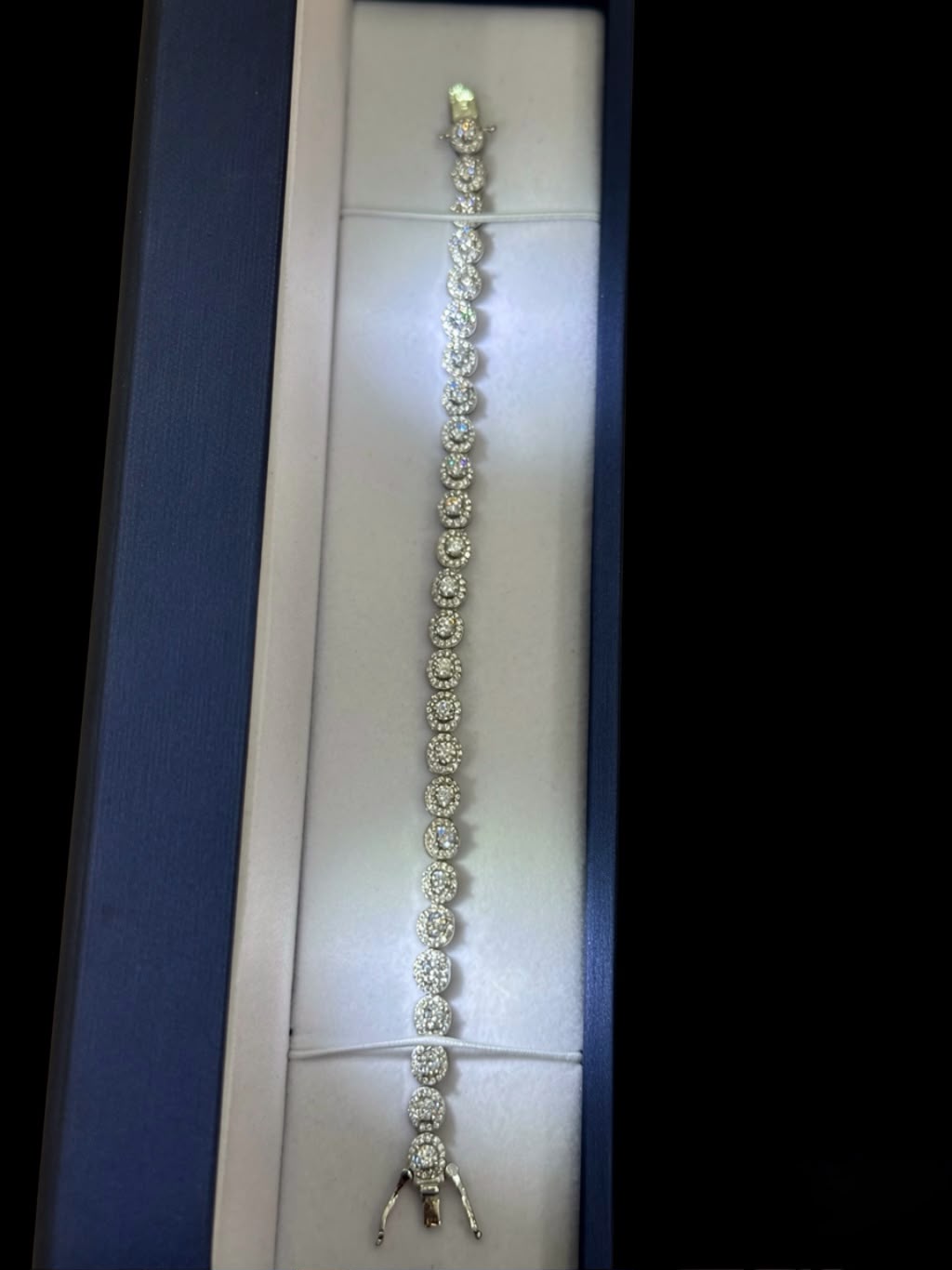 Pulsera Tennis Royal - 18 cm -  Plata Ley 925 o (Pulsera tennis halo)