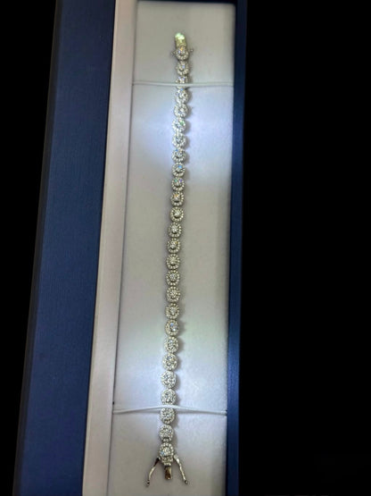 Pulsera Tennis Royal - 18 cm -  Plata Ley 925 o (Pulsera tennis halo)