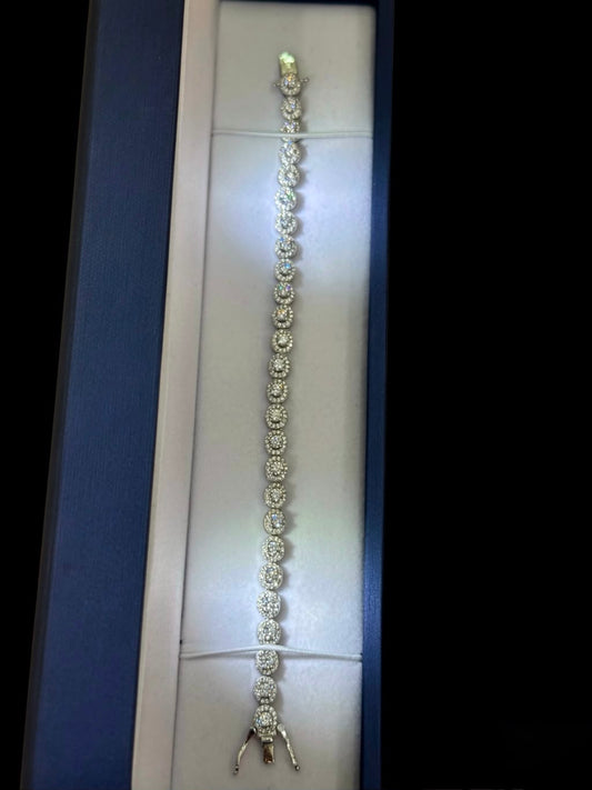 Pulsera Tennis Royal - 18 cm -  Plata Ley 925 o (Pulsera tennis halo)