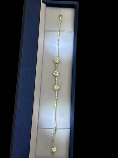 Pulsera Tennis Van Cleef - 17cm a 21 cm (ajustable) - Plata Ley 925