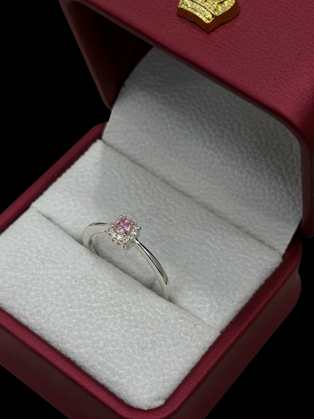 Anillo Rosa Halo en Plata Ley 925