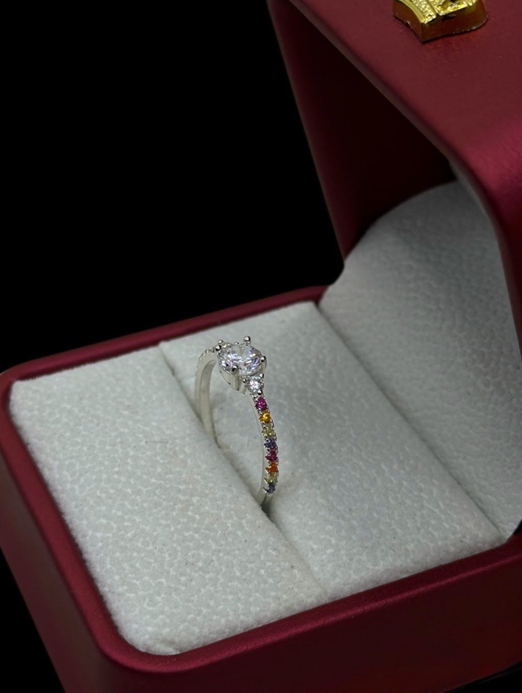Anillo Multicolor con Circones en Plata Ley 925