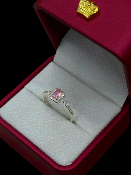 Anillo Princesa Halo en Plata Ley 925