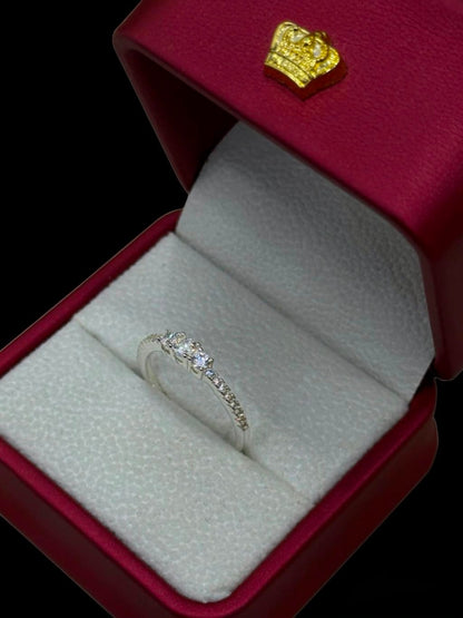 Anillo Trilogía Plateada Clásica en Plata Ley 925