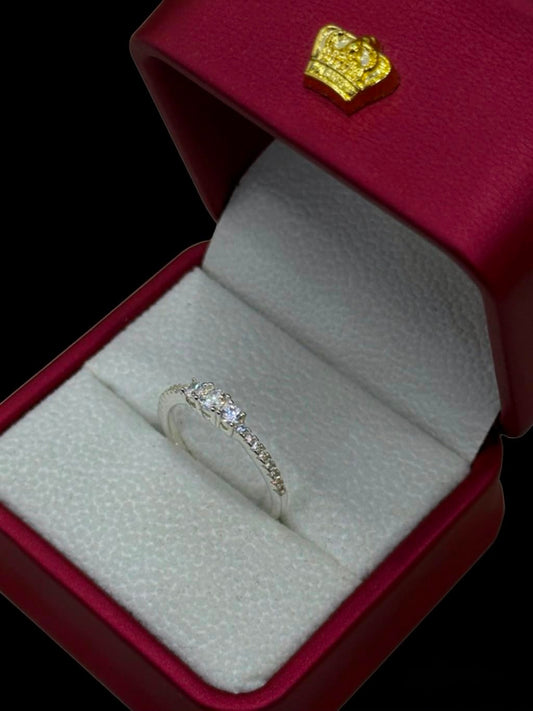 Anillo Trilogía Plateada Clásica en Plata Ley 925