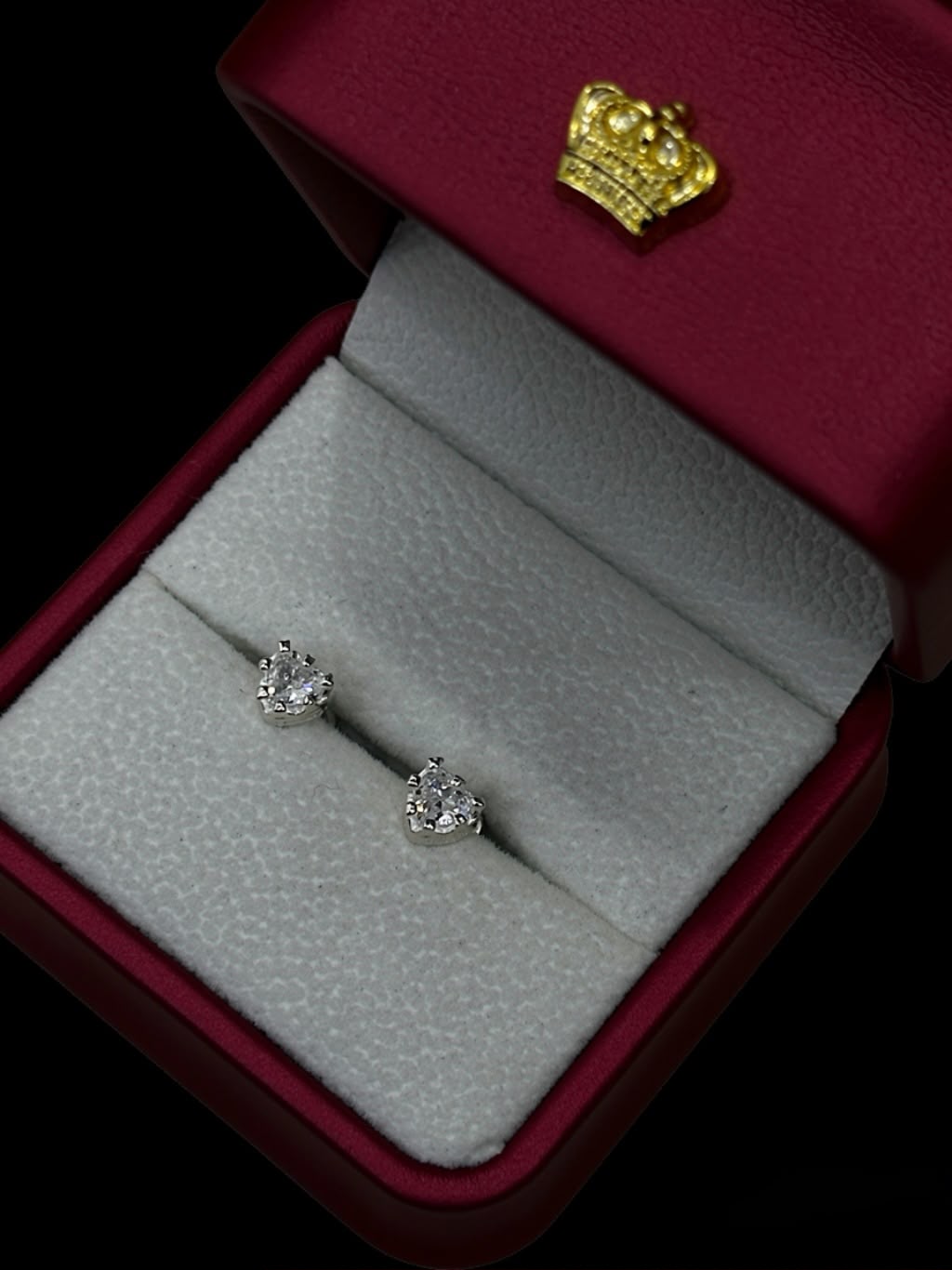 Aretes Corazón con Circón en Plata Ley 925