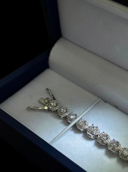 Pulsera Tennis Royal - 18 cm -  Plata Ley 925 o (Pulsera tennis halo)