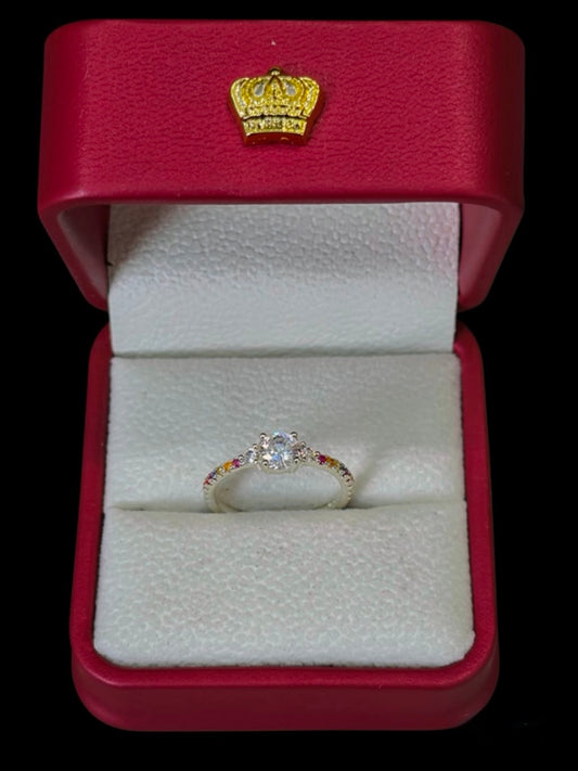 Anillo Multicolor con Circones en Plata Ley 925