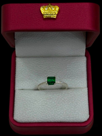 Anillo Verde Royal en Plata Ley 925