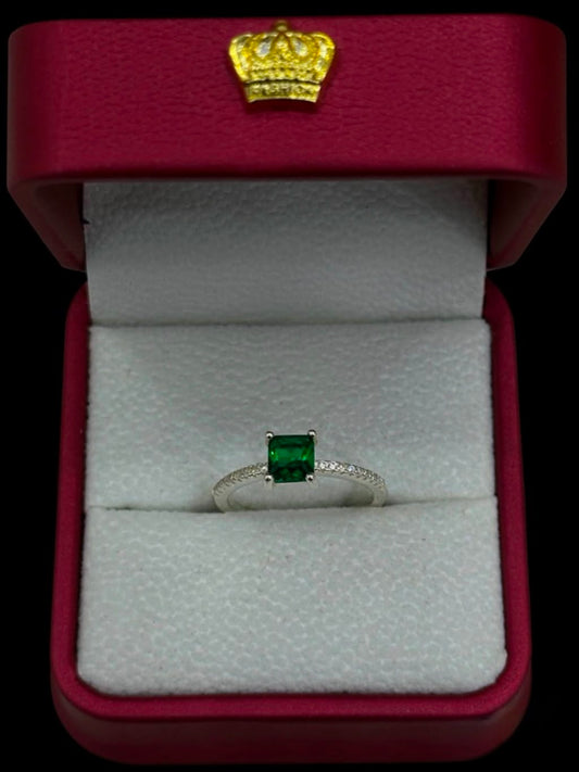 Anillo Verde Royal en Plata Ley 925
